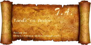 Tanács Andor névjegykártya